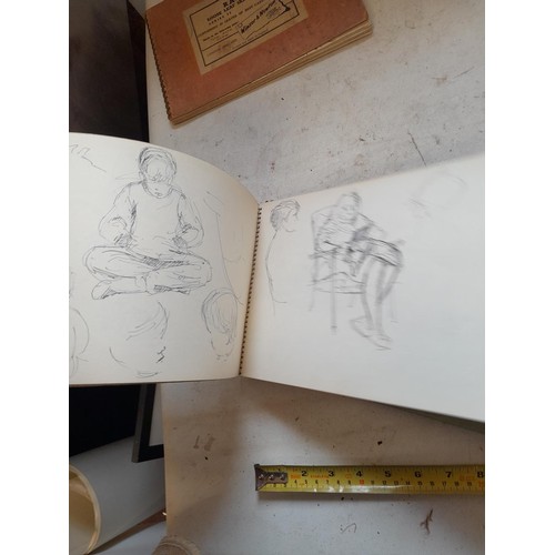 136 - Sketchbooks and pads and loose pen and ink and pastels by Gerald Moneypenny dating from 1950s to ear... 