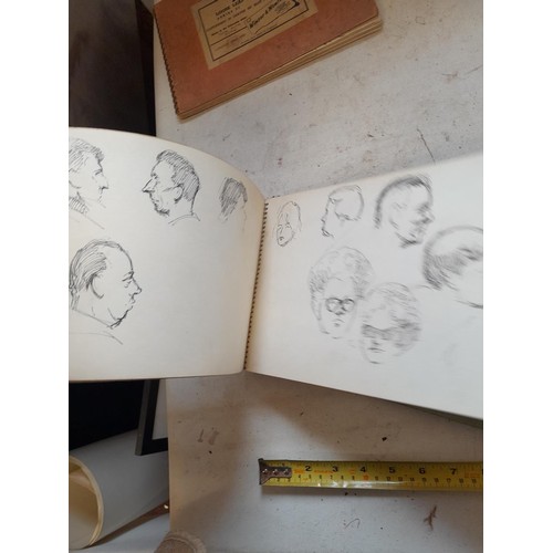 136 - Sketchbooks and pads and loose pen and ink and pastels by Gerald Moneypenny dating from 1950s to ear... 