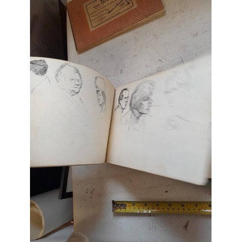 136 - Sketchbooks and pads and loose pen and ink and pastels by Gerald Moneypenny dating from 1950s to ear... 