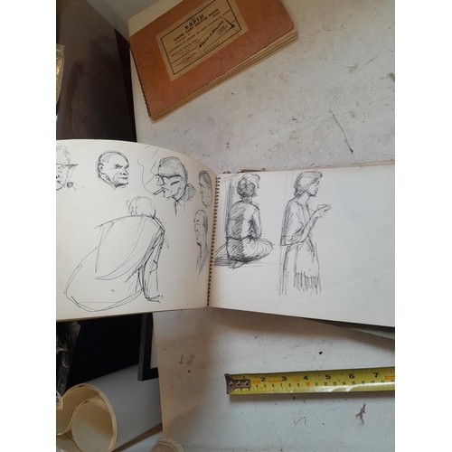 136 - Sketchbooks and pads and loose pen and ink and pastels by Gerald Moneypenny dating from 1950s to ear... 
