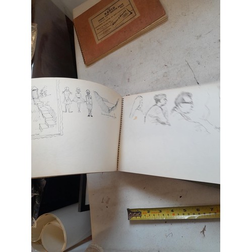 136 - Sketchbooks and pads and loose pen and ink and pastels by Gerald Moneypenny dating from 1950s to ear... 