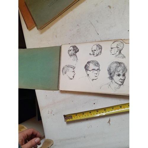 136 - Sketchbooks and pads and loose pen and ink and pastels by Gerald Moneypenny dating from 1950s to ear... 