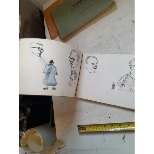 136 - Sketchbooks and pads and loose pen and ink and pastels by Gerald Moneypenny dating from 1950s to ear... 