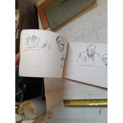 136 - Sketchbooks and pads and loose pen and ink and pastels by Gerald Moneypenny dating from 1950s to ear... 
