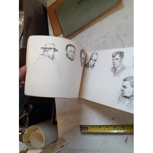 136 - Sketchbooks and pads and loose pen and ink and pastels by Gerald Moneypenny dating from 1950s to ear... 