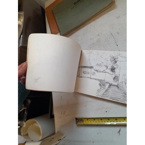 136 - Sketchbooks and pads and loose pen and ink and pastels by Gerald Moneypenny dating from 1950s to ear... 
