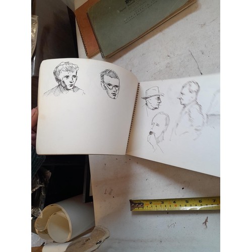 136 - Sketchbooks and pads and loose pen and ink and pastels by Gerald Moneypenny dating from 1950s to ear... 