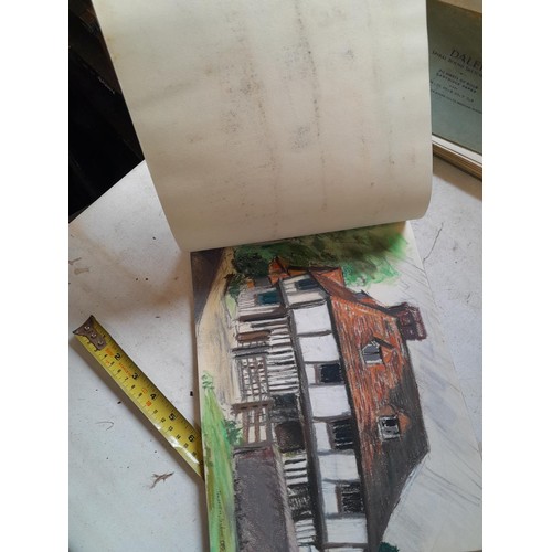 136 - Sketchbooks and pads and loose pen and ink and pastels by Gerald Moneypenny dating from 1950s to ear... 