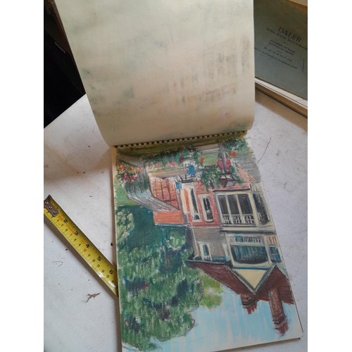 136 - Sketchbooks and pads and loose pen and ink and pastels by Gerald Moneypenny dating from 1950s to ear... 