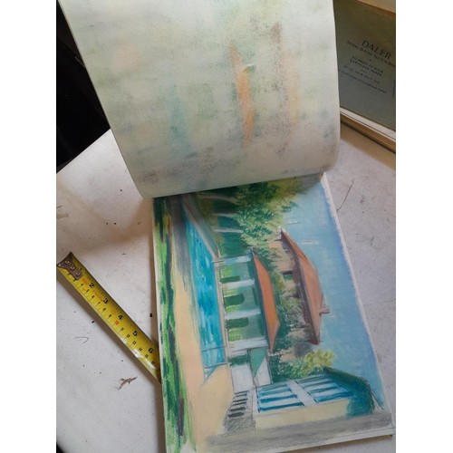 136 - Sketchbooks and pads and loose pen and ink and pastels by Gerald Moneypenny dating from 1950s to ear... 