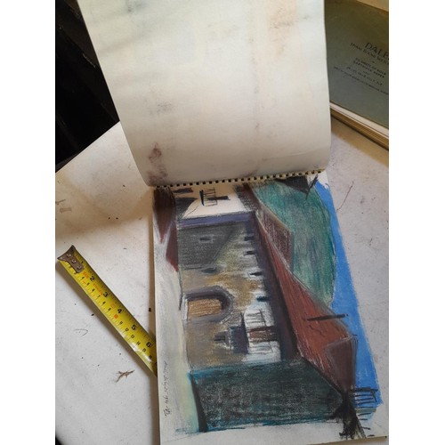 136 - Sketchbooks and pads and loose pen and ink and pastels by Gerald Moneypenny dating from 1950s to ear... 