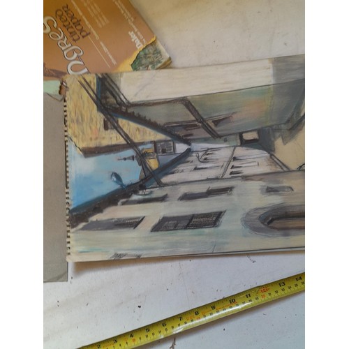 136 - Sketchbooks and pads and loose pen and ink and pastels by Gerald Moneypenny dating from 1950s to ear... 