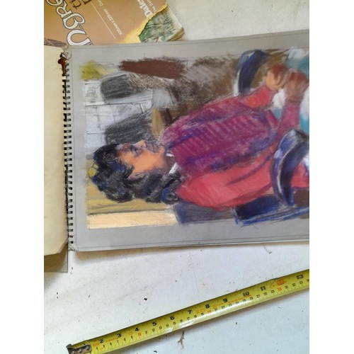 136 - Sketchbooks and pads and loose pen and ink and pastels by Gerald Moneypenny dating from 1950s to ear... 