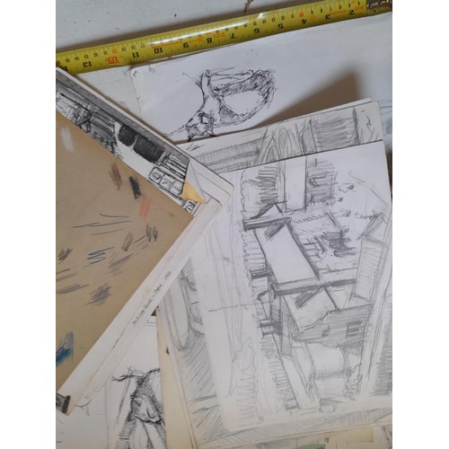 136 - Sketchbooks and pads and loose pen and ink and pastels by Gerald Moneypenny dating from 1950s to ear... 
