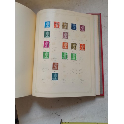 141 - 2 x Simplex stamps albums : stamps date range from Queen Victorian to heavy in QEII era