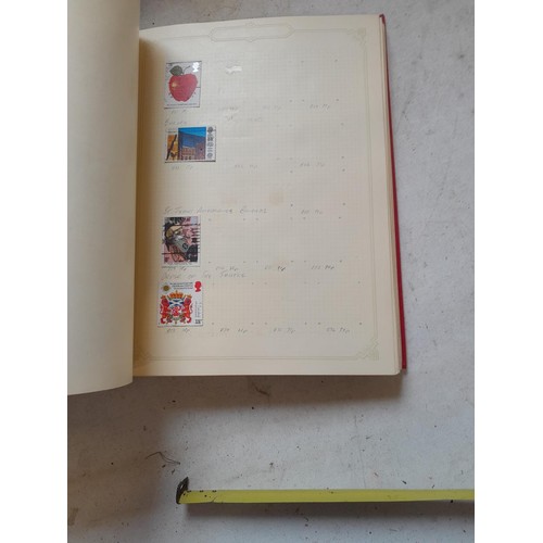 141 - 2 x Simplex stamps albums : stamps date range from Queen Victorian to heavy in QEII era