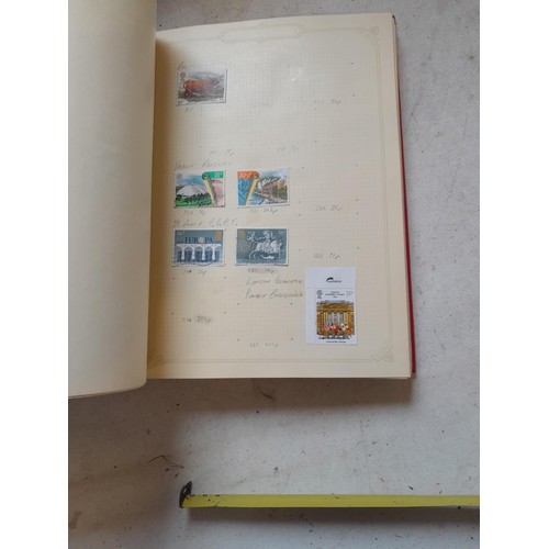 141 - 2 x Simplex stamps albums : stamps date range from Queen Victorian to heavy in QEII era