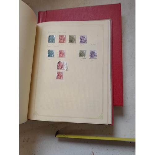 141 - 2 x Simplex stamps albums : stamps date range from Queen Victorian to heavy in QEII era