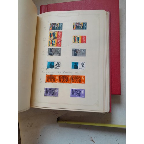 141 - 2 x Simplex stamps albums : stamps date range from Queen Victorian to heavy in QEII era