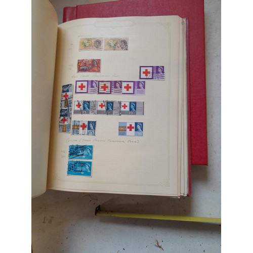 141 - 2 x Simplex stamps albums : stamps date range from Queen Victorian to heavy in QEII era