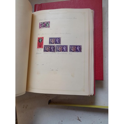 141 - 2 x Simplex stamps albums : stamps date range from Queen Victorian to heavy in QEII era