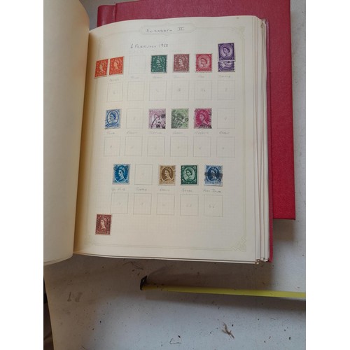 141 - 2 x Simplex stamps albums : stamps date range from Queen Victorian to heavy in QEII era