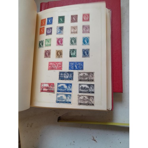 141 - 2 x Simplex stamps albums : stamps date range from Queen Victorian to heavy in QEII era