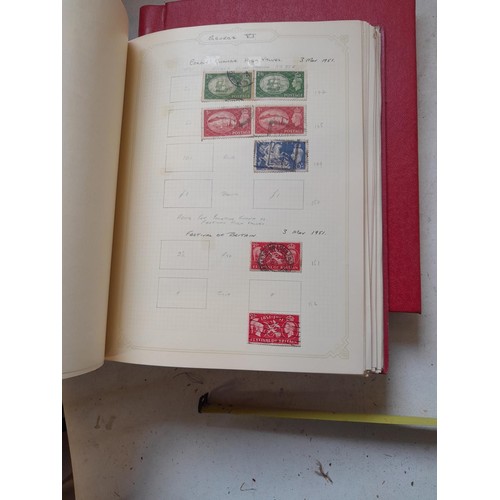 141 - 2 x Simplex stamps albums : stamps date range from Queen Victorian to heavy in QEII era