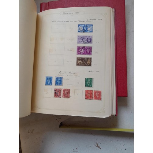 141 - 2 x Simplex stamps albums : stamps date range from Queen Victorian to heavy in QEII era