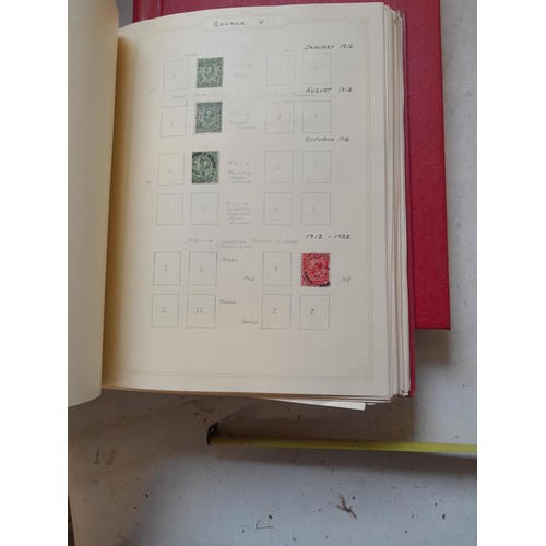 141 - 2 x Simplex stamps albums : stamps date range from Queen Victorian to heavy in QEII era