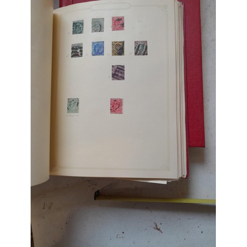 141 - 2 x Simplex stamps albums : stamps date range from Queen Victorian to heavy in QEII era