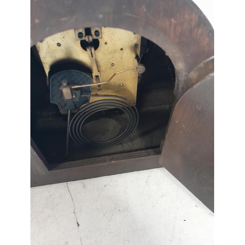 144 - Vintage oak case mantle clock for spares / repairs