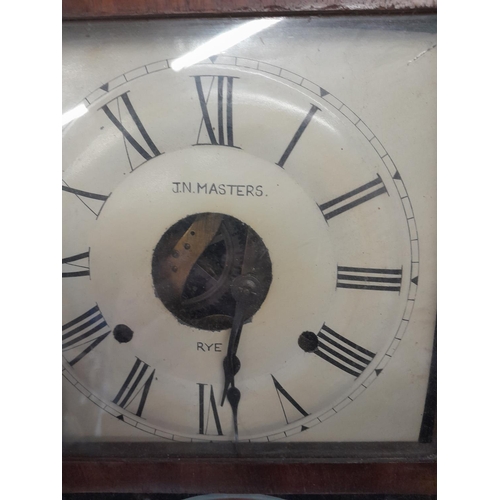 145 - Early 20th century American wall clock with reverse painted front