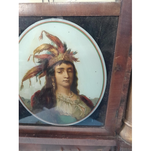 145 - Early 20th century American wall clock with reverse painted front