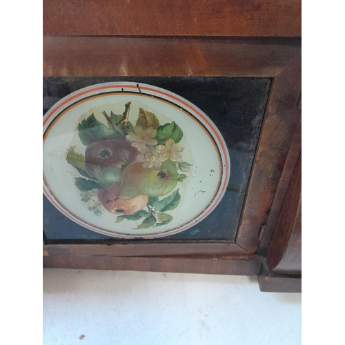 145 - Early 20th century American wall clock with reverse painted front