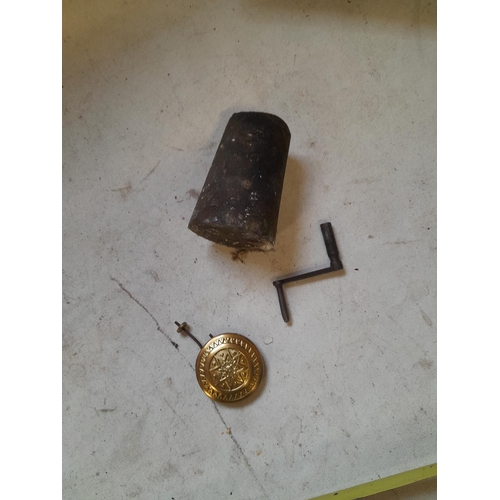 146 - Edwardian American wall clock with inset watercolour