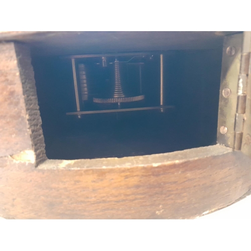 147 - Early 20th century oak case wall clock with fusee movement by C Borelli and Sons of Farnham