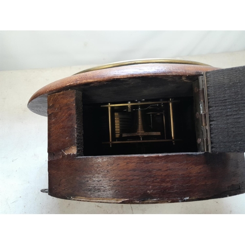 147 - Early 20th century oak case wall clock with fusee movement by C Borelli and Sons of Farnham