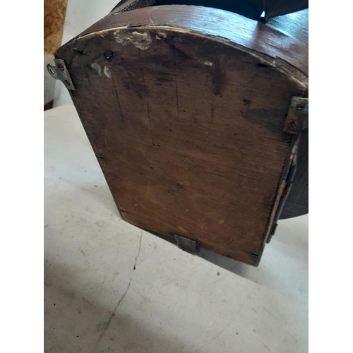 147 - Early 20th century oak case wall clock with fusee movement by C Borelli and Sons of Farnham