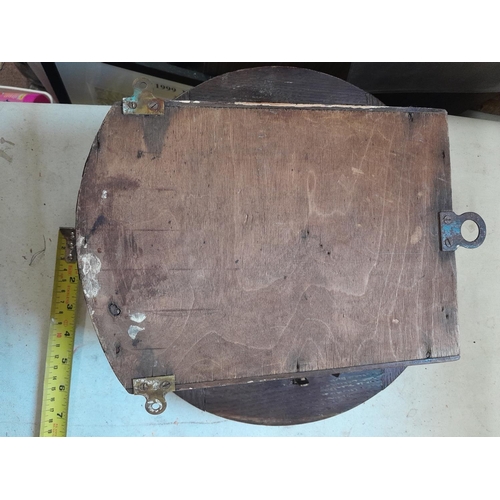 147 - Early 20th century oak case wall clock with fusee movement by C Borelli and Sons of Farnham