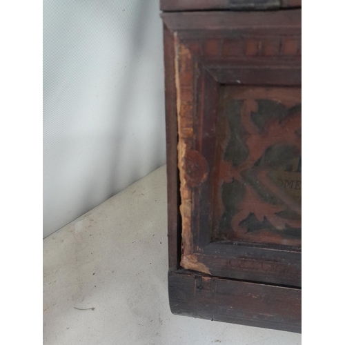 148 - Edwardian inlaid mahogany case American wall clock in need of restoration