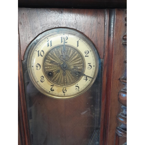 149 - Edwardian Vienna regulator wall clock in rosewood case in need of attention