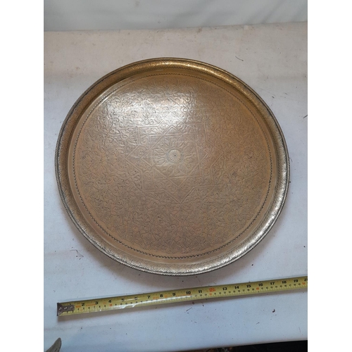 151 - Indian heavy brass Benares table top