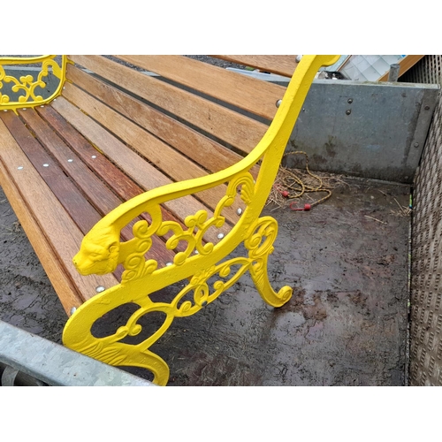 156 - Refurbished cast metal garden bench