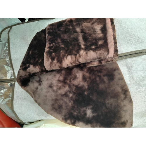 161 - Vintage silk line fur coat, and stole / cape