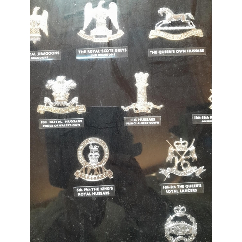 166 - Diorama of 20th century military cap badges