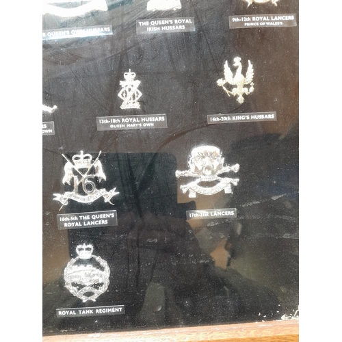 166 - Diorama of 20th century military cap badges