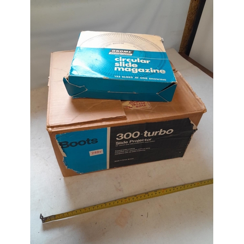 169 - Vintage Boots slide projector, reel and screen