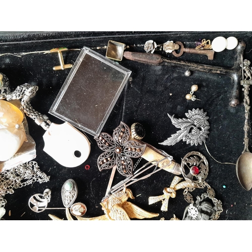174 - Assorted costume jewellery, miniature photograph frames etc.