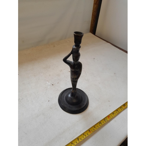 248 - Interesting bronze coloured metal folk art depiction of Adam